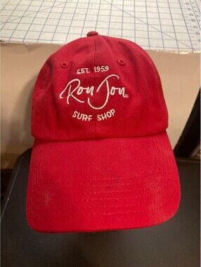 Ron Jon Surf Shop Strapback Hat Red Since 1959 Surfing Beach Adjustable Cap